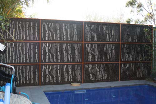 Screen panels - cover up the old fence panels - to give the pool area a better atmosphere.