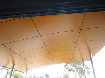 Gentle curve on this cedar ply ceiling