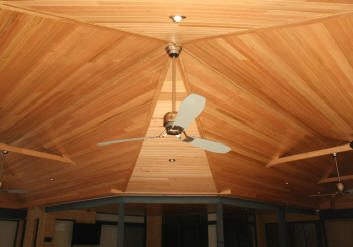 Tasmanian Oak Ceingin Panels line this complex dome effect ceiling