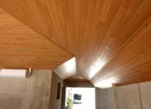 Glosswood Cedar effect Lined Ceiling - Perth WA